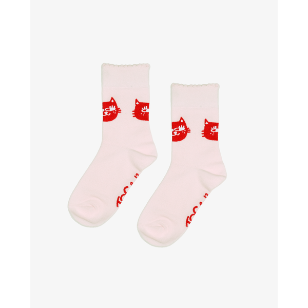 The Girl Club Meow Cat Scallop Socks