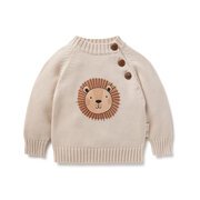 Aster & Oak Lion Knit Jumper-tops-Bambini