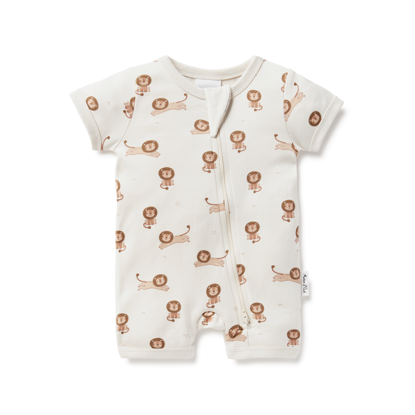 Aster & Oak Lion Zip Romper