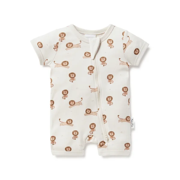 Aster & Oak Lion Zip Romper