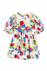 Milky Hibiscus Poplin Dress-dresses-and-skirts-Bambini