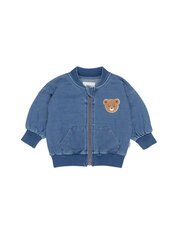 Huxbaby Hux Bear Knit Denim Bomber Jacket-jackets-and-cardigans-Bambini
