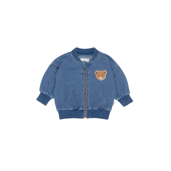 Huxbaby Hux Bear Knit Denim Bomber Jacket