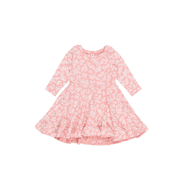 Huxbaby Peek A Boo Bunny Long Sleeve Swing Dress