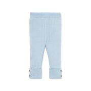 Aster & Oak Pale Blue Knit Rib Legging-pants-and-shorts-Bambini