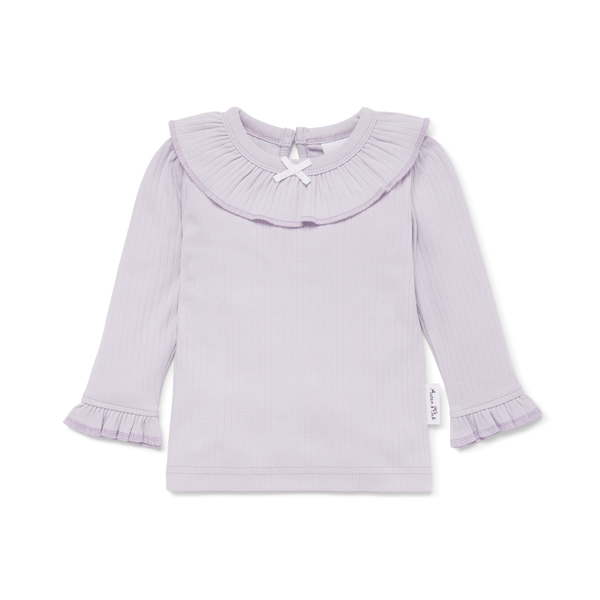 Aster & Oak Lavender Pointelle Rib Top