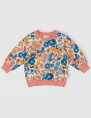 Goldie + Ace Willa Wildflower Relaxed Terry Sweater-tops-Bambini