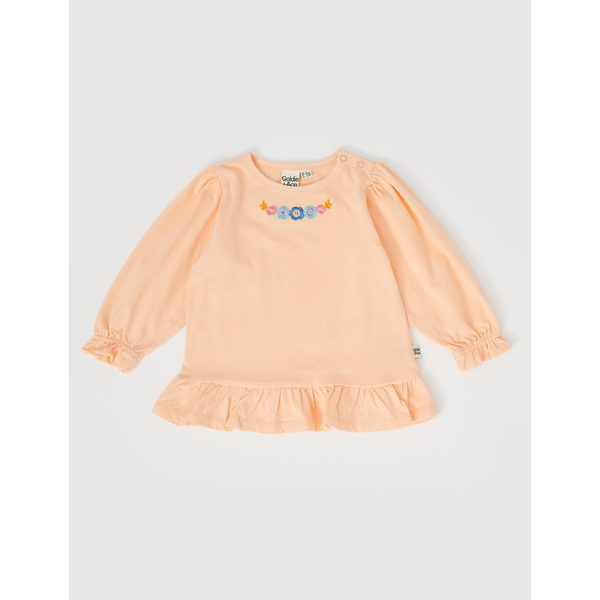 Goldie + Ace Isla Embroidered Frill Hem Top