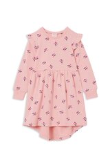 Milky Blossom Fleece Hi Lo Dress-dresses-and-skirts-Bambini