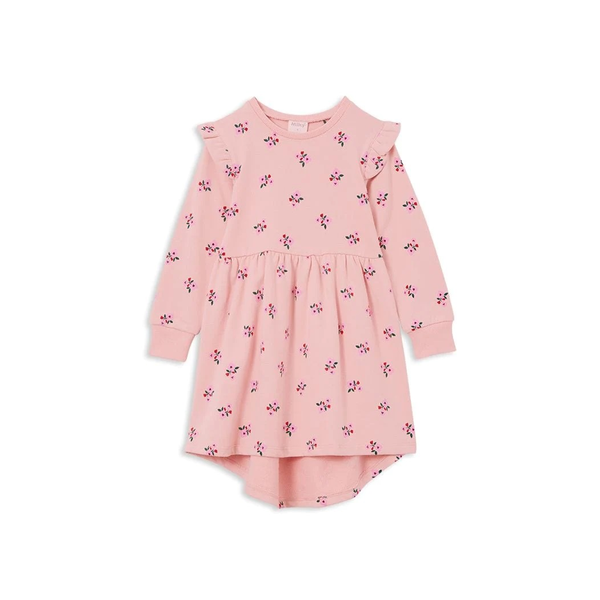 Milky Blossom Fleece Hi Lo Dress