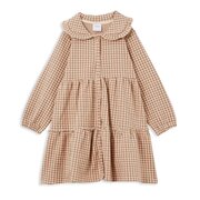 Milky Check Tiered Collared Dress-dresses-and-skirts-Bambini