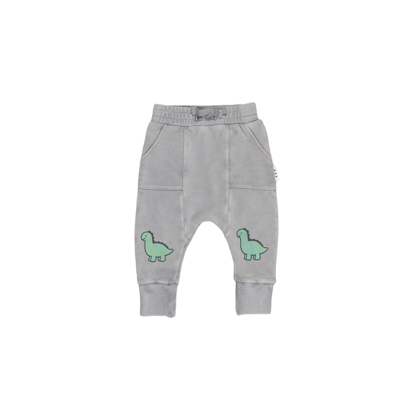 Huxbaby Vintage Grey Dino Drop Crotch Pant