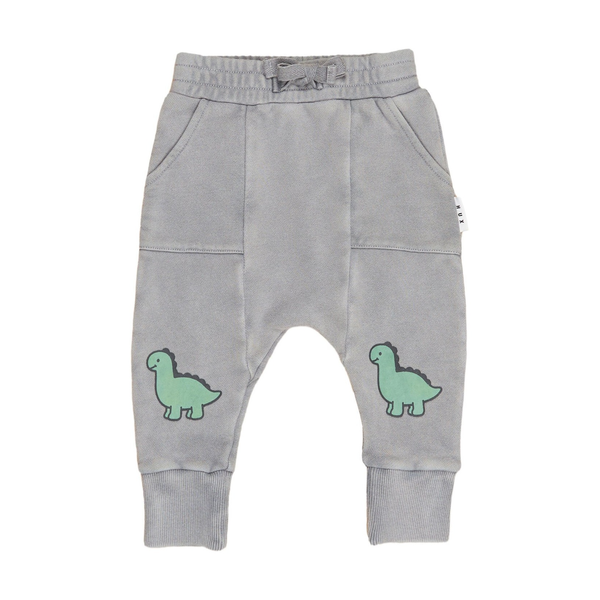 Huxbaby Vintage Grey Dino Drop Crotch Pant