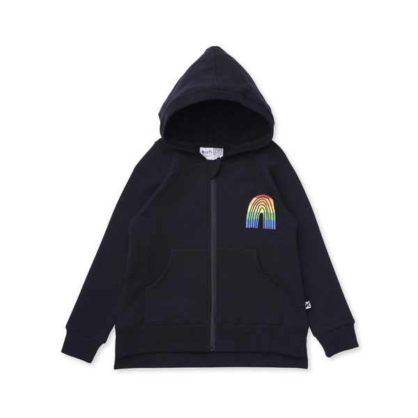 Minti Stripey Rainbow Furry Zip Up