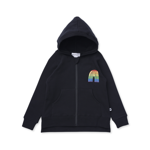 Minti Stripey Rainbow Furry Zip Up