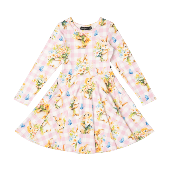 Rock Your Kid Bunny Bouquet Waisted Dress