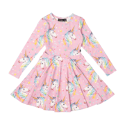 Rock Your Kid Dotty Unicorn Waisted Dress-dresses-and-skirts-Bambini
