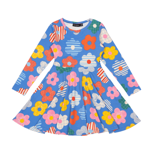 Rock Your Kid Happy Flowers Waisted Dress