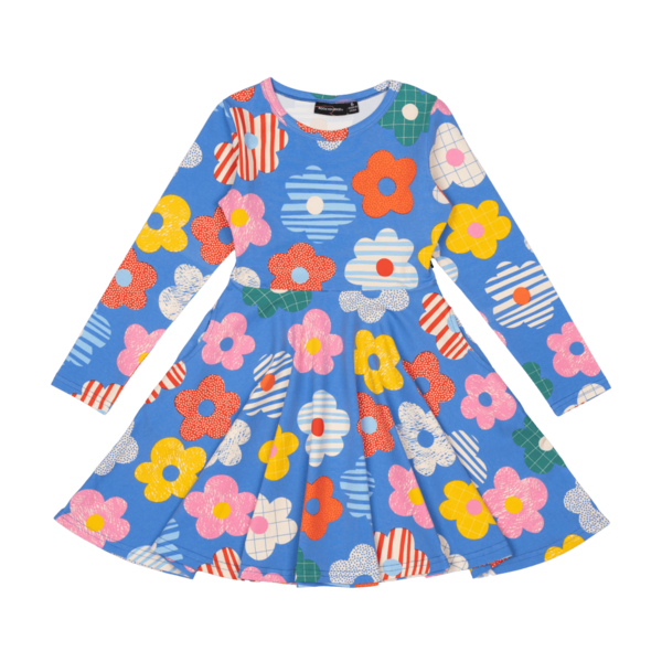 Rock Your Kid Happy Flowers Waisted Dress