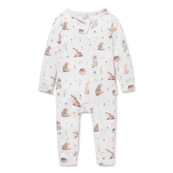 Aster & Oak Forest Friends Zip Romper