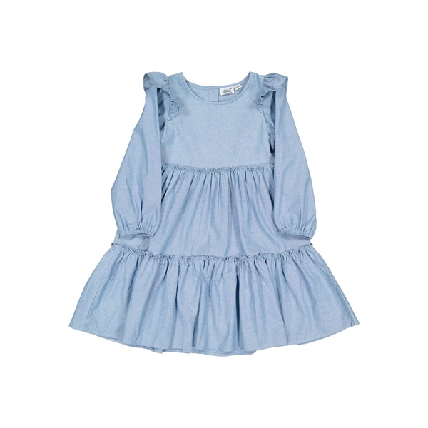 Radicool Ruffle Chambray Dress