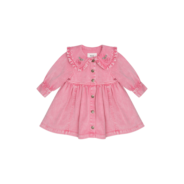 Huxbaby Cherry Vintage Collar Dress