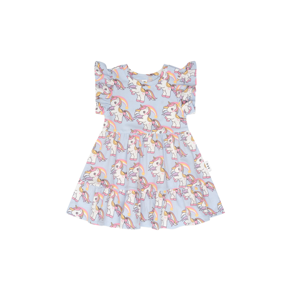 Huxbaby Rainbow Unicorn Tier Dress