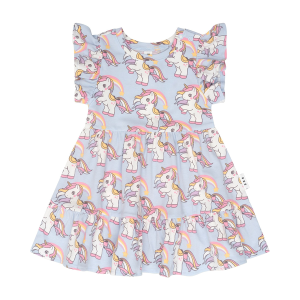 Huxbaby Rainbow Unicorn Tier Dress