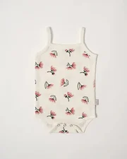 Babu Organic Cotton Singlet Bodysuit Pohutukawa-baby-Bambini
