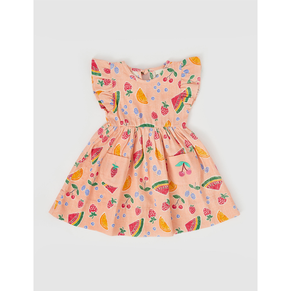 Goldie + Ace Lyla Linen Dress Fruit Salad
