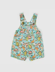 Goldie + Ace Burton Dino Jungle Denim Overalls-pants-and-shorts-Bambini