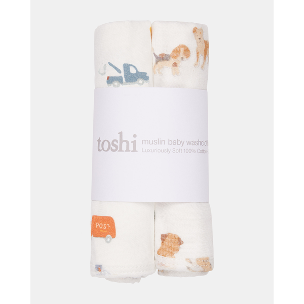 Toshi Baby Muslin Washcloth 2pcs