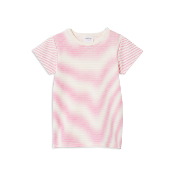 Milky Pink Stripe Rib Tee