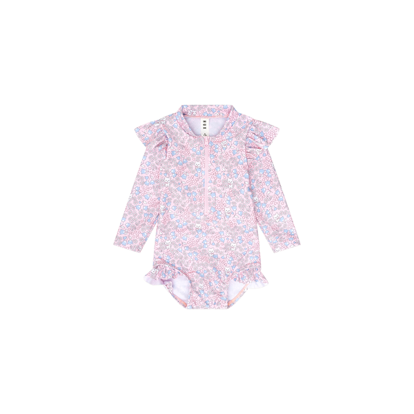 Huxbaby Bluebell Floral Zip Swimsuit