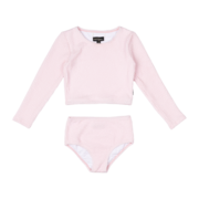 Rock Your Kid Pink Crinkle Rashie Set-swimwear-Bambini