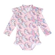 Huxbaby Rainbow Unicorn Zip Swimsuit-swimwear-Bambini