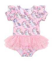 Huxbaby Rainbow Unicorn Frill Ballet Swimsuit-swimwear-Bambini