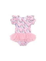Huxbaby Rainbow Unicorn Frill Ballet Swimsuit-swimwear-Bambini