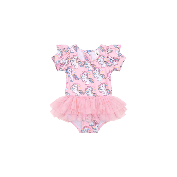 Huxbaby Rainbow Unicorn Frill Ballet Swimsuit