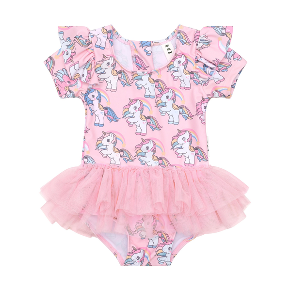 Huxbaby Rainbow Unicorn Frill Ballet Swimsuit
