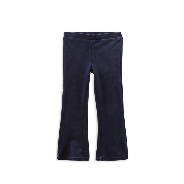 Milky Navy Velour Flares