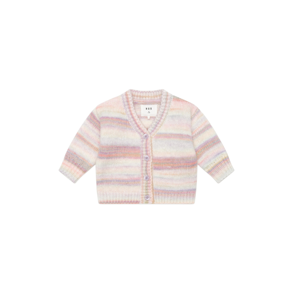 Huxbaby Rainbow Stripe Knit Boxy Cardi