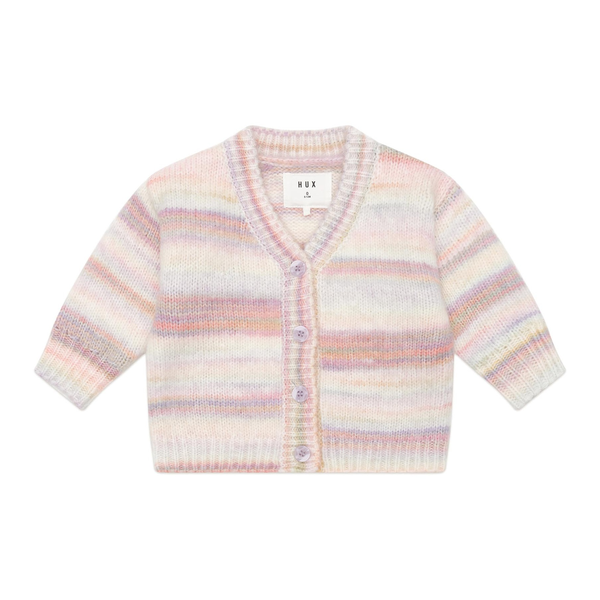 Huxbaby Rainbow Stripe Knit Boxy Cardi