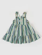 Goldie + Ace Evergreen Stripe Tully Tiered Pinafore Dress-dresses-and-skirts-Bambini