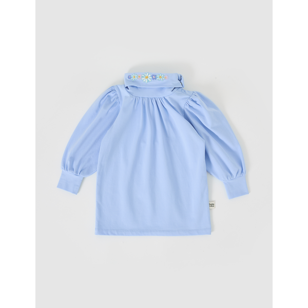 Goldie + Ace Sophia Embroidered Puff Sleeve Skivvy