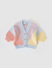 Goldie + Ace Colour Block Knit Cardigan-tops-Bambini