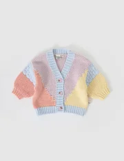 Goldie + Ace Colour Block Knit Cardigan-tops-Bambini