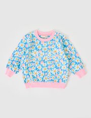 Goldie + Ace Seaside Daisy Relaxed Terry Sweater-tops-Bambini