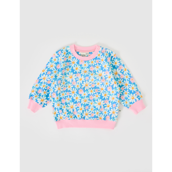 Goldie + Ace Seaside Daisy Relaxed Terry Sweater
