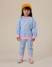 Goldie + Ace Seaside Daisy Terry Sweatpants-pants-and-shorts-Bambini